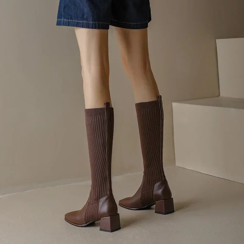 Amber | Knitted Long Boots for Women