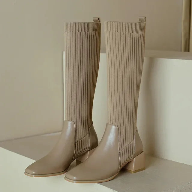 Amber | Knitted Long Boots for Women