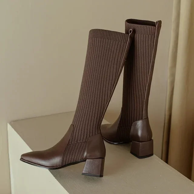 Amber | Knitted Long Boots for Women