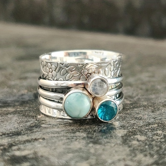 Camila | Vintage Natural Blue Stone Ring