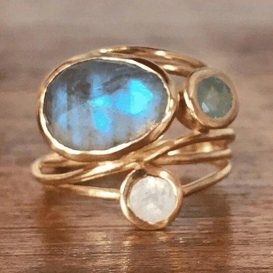 Candy | Vintage Inlaid Blue Moonstone Ring